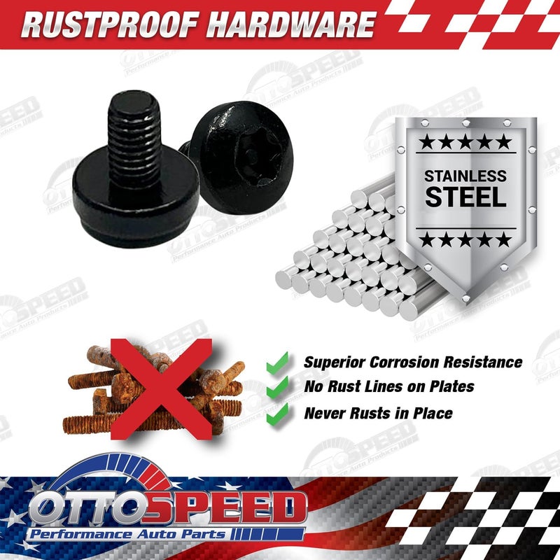 OttoSpeed Tesla Rear License Plate Screws - Antitheft, Rustproof Black Stainless Steel Plate Screw Kit for Fastening Back Plates and Frames on Model 3, S, Y, X, Cybertruck - Stock Length for Without Frame (6mm) - Image 5